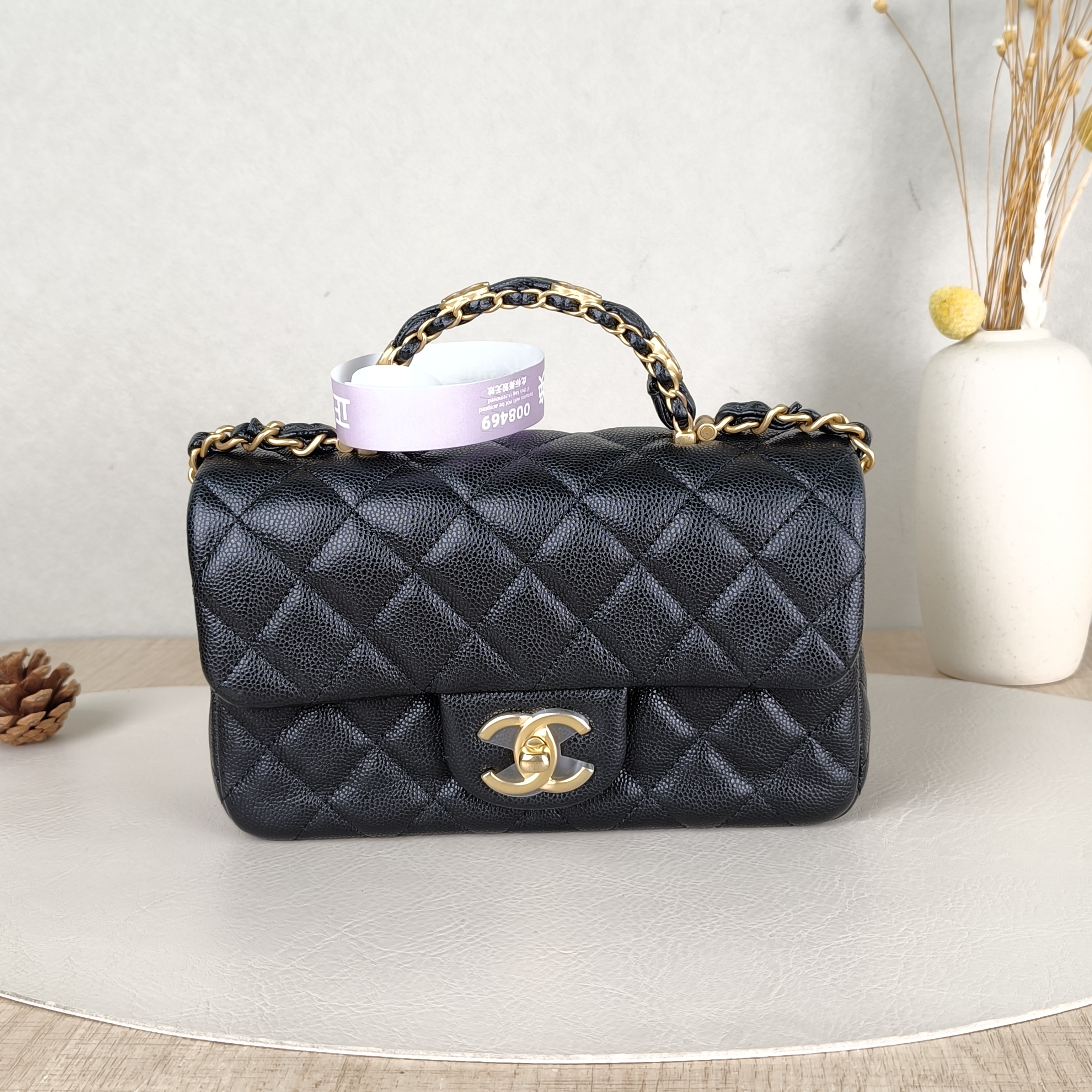 Chanel Crossbody Bag25b mini Black Grained Calfskin One Size20 × 6 × 12 cm