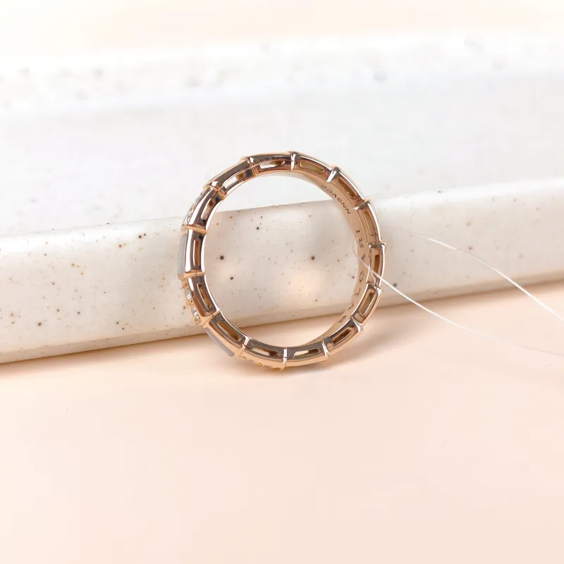 Bvlgari Ring Serpenti Viper Collection Ring Diamond18KR ose Gold One Size 58 — cover view 5 of 6