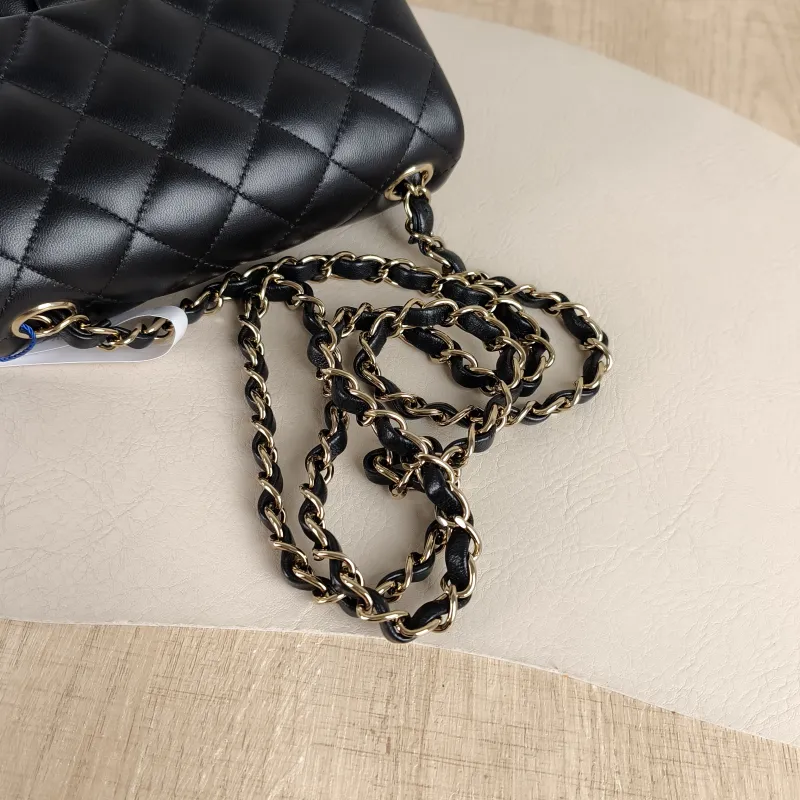 Chanel Crossbody Bag Classic Flap Mini CF Mini Black SL ambskin Mini 17 × 8 × 13.5 cm — detail view 5 of 14