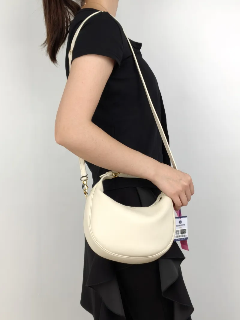 CELINE Crossbody Bag TEEN LULU hobo White Calfskin Small21 × 5 × 24 cm — on-model view 1 of 3