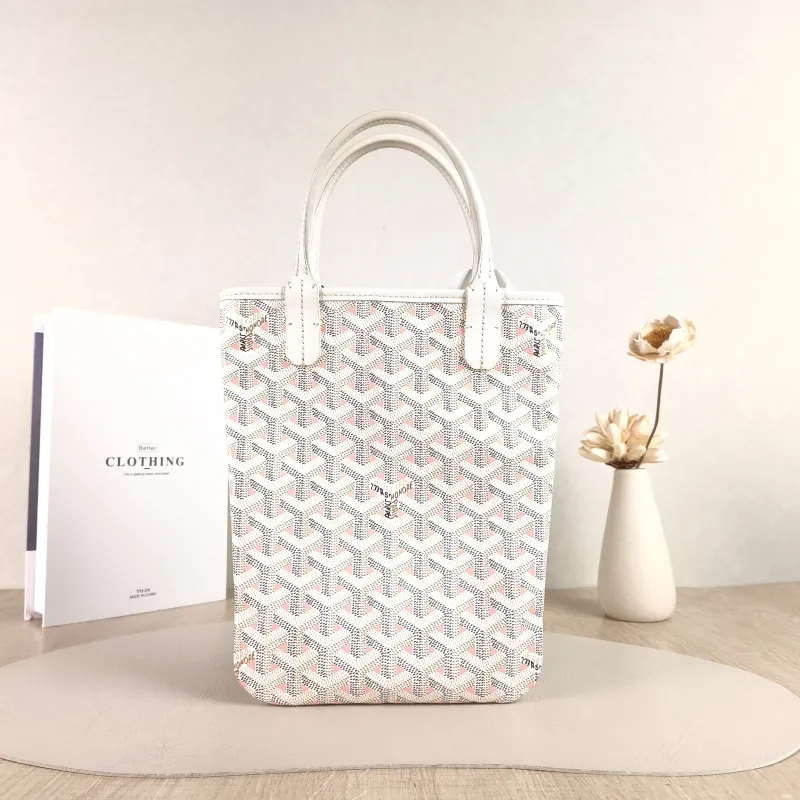 GOYARD Crossbody Bag poitiers y Tote Bag Pink White ine Canvas Small 21 × 1 × 24 cm — cover view 4 of 4