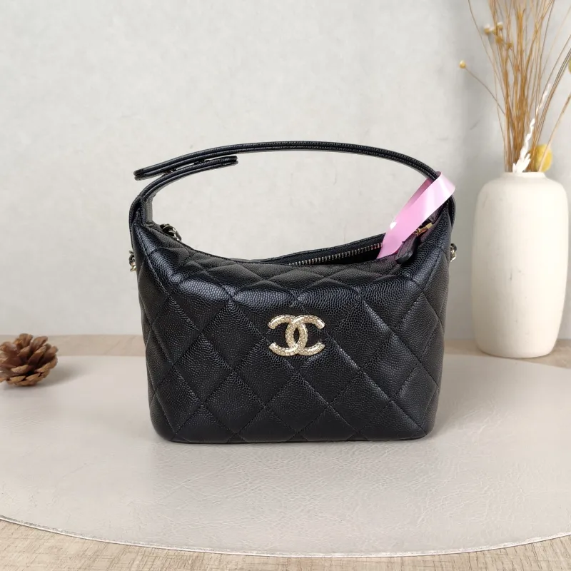 Chanel Crossbody Bag Crossbody Bag Black Grained Calfskin 16 × 6 × 13 cm