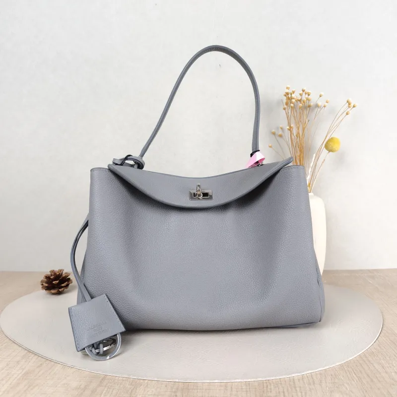 BALENCIAGA Crossbody Bag RODEO Grey Calfskin Small 27 × 10 × 20 cm
