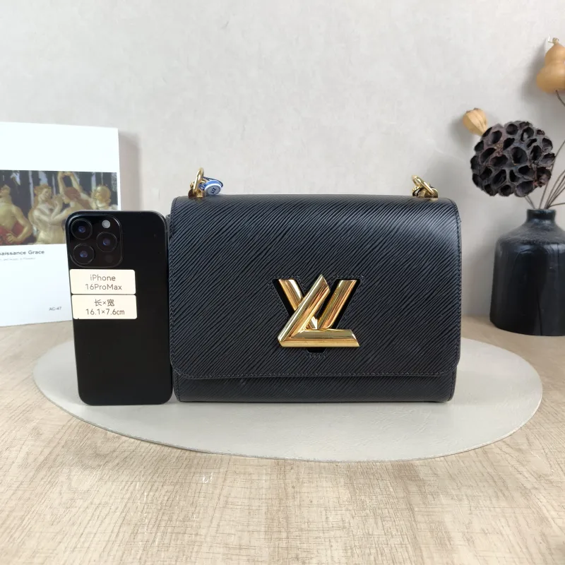 Louis Vuitton Crossbody Bag Twist Black Epi Embossed Calfskin Medium 23 × 9.5 × 17 cm — cover view 3 of 6