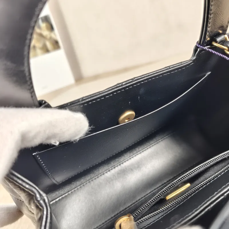 Chanel Crossbody Bag Kelly Black Waxed Leather Mini 19 × 7 × 13 cm — detail view 2 of 14