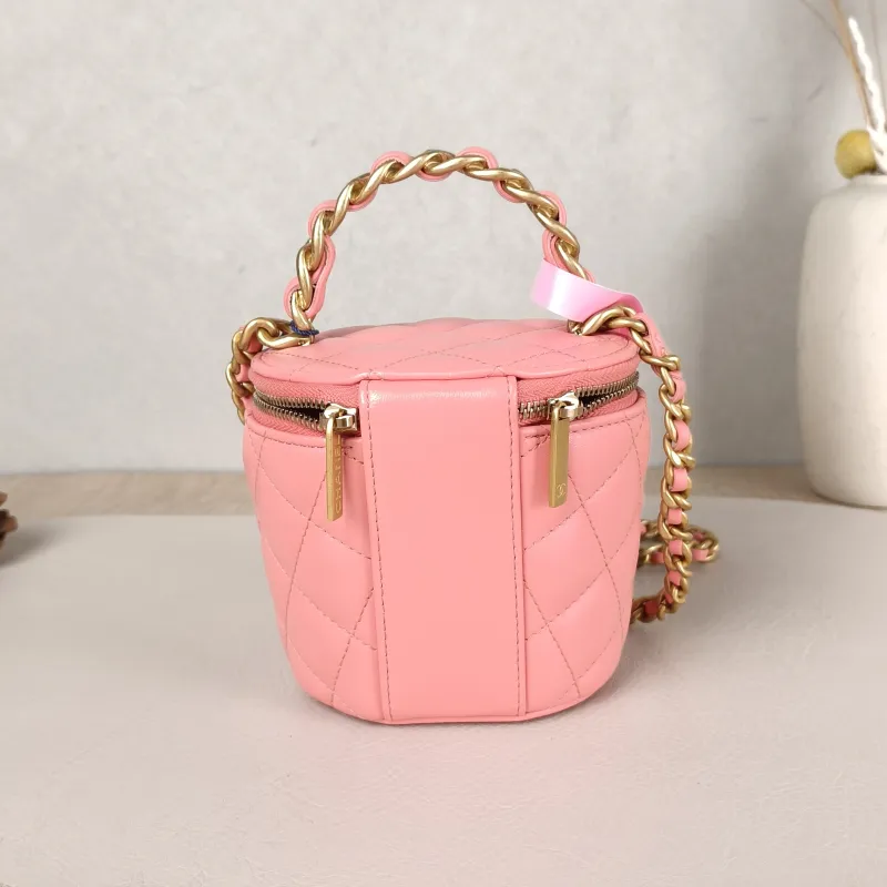Chanel Crossbody Bag Box Crossbody Bag Pink Lambskin One Size9.5 × 8 × 10.5 cm — cover view 3 of 5