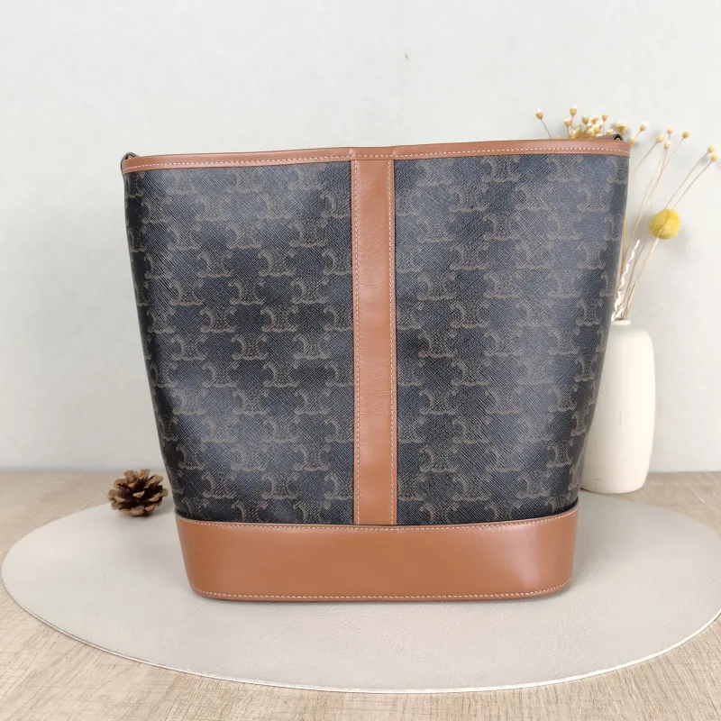 CELINE Crossbody Bag Triomphe Bucket Bag Monogram PVC Medium 24 × 18 × 27 cm — cover view 3 of 5