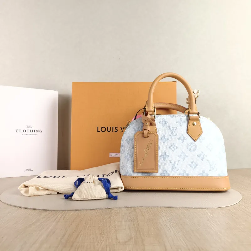 Louis Vuitton Top Handle Bag Alma BB Blue PVC BB 23.5 × 11.5 × 17.5 cm — cover view 6 of 6