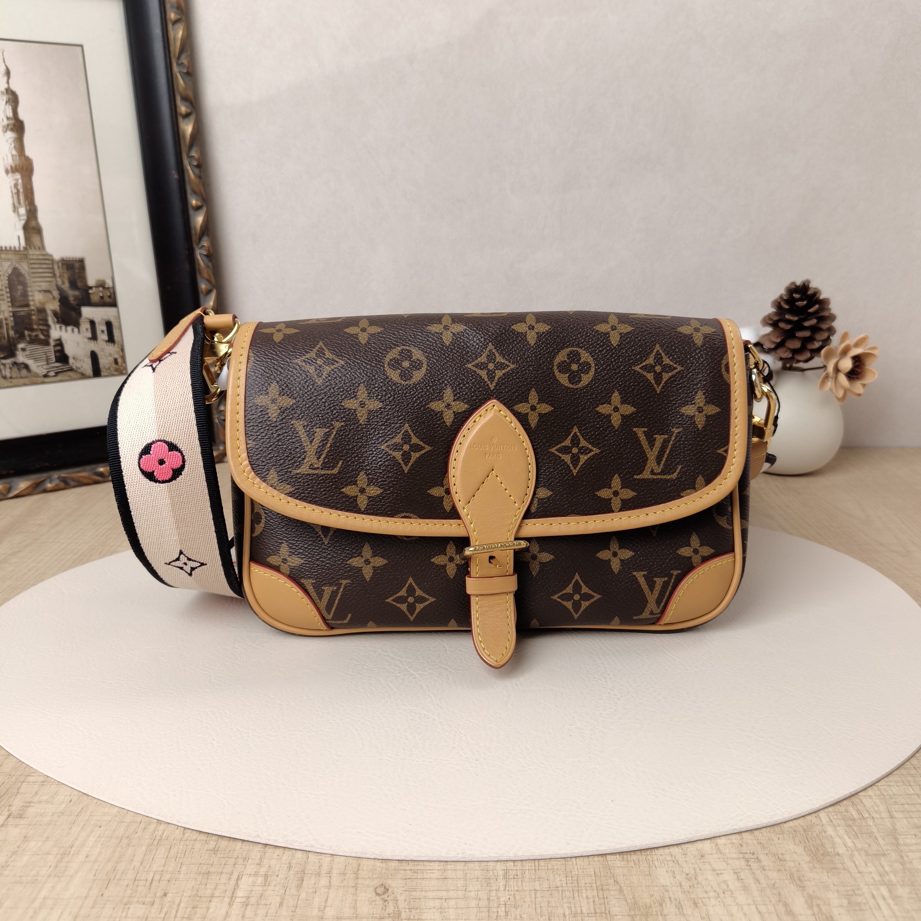 Louis Vuitton Crossbody Bag Diane Baguette Bag Shoulder Strap PVC Small24 × 9 × 15 cm