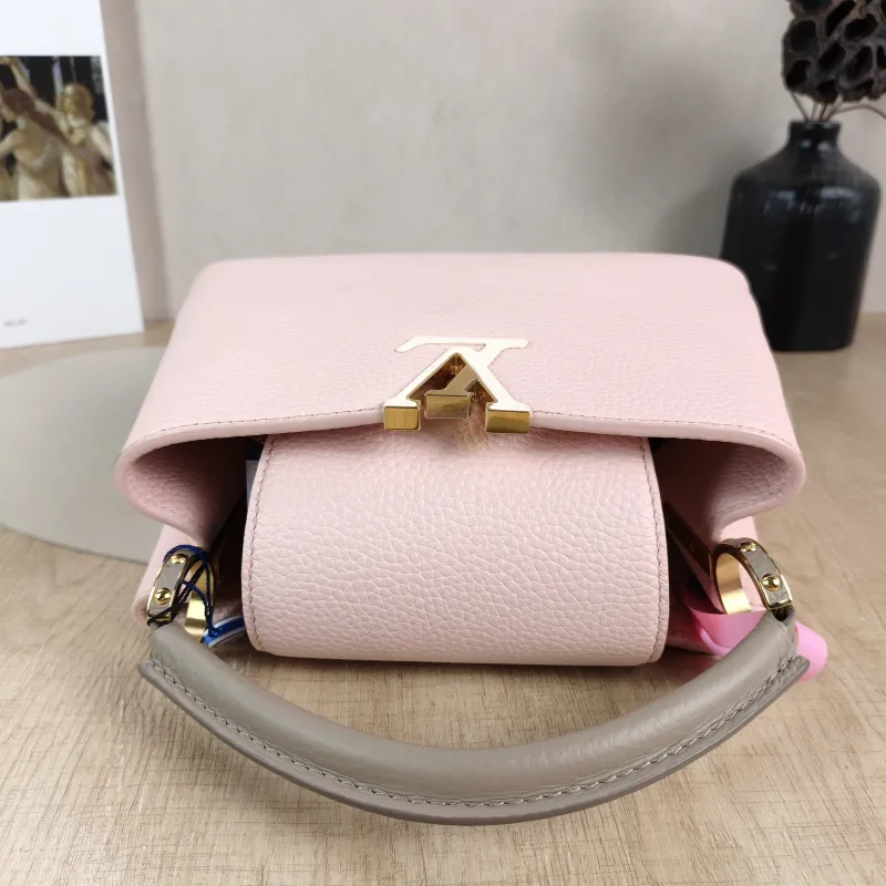 Louis Vuitton Top Handle Bag Capucines Pink Calfskin BB 27 × 9 × 17.5 cm — detail view 7 of 12