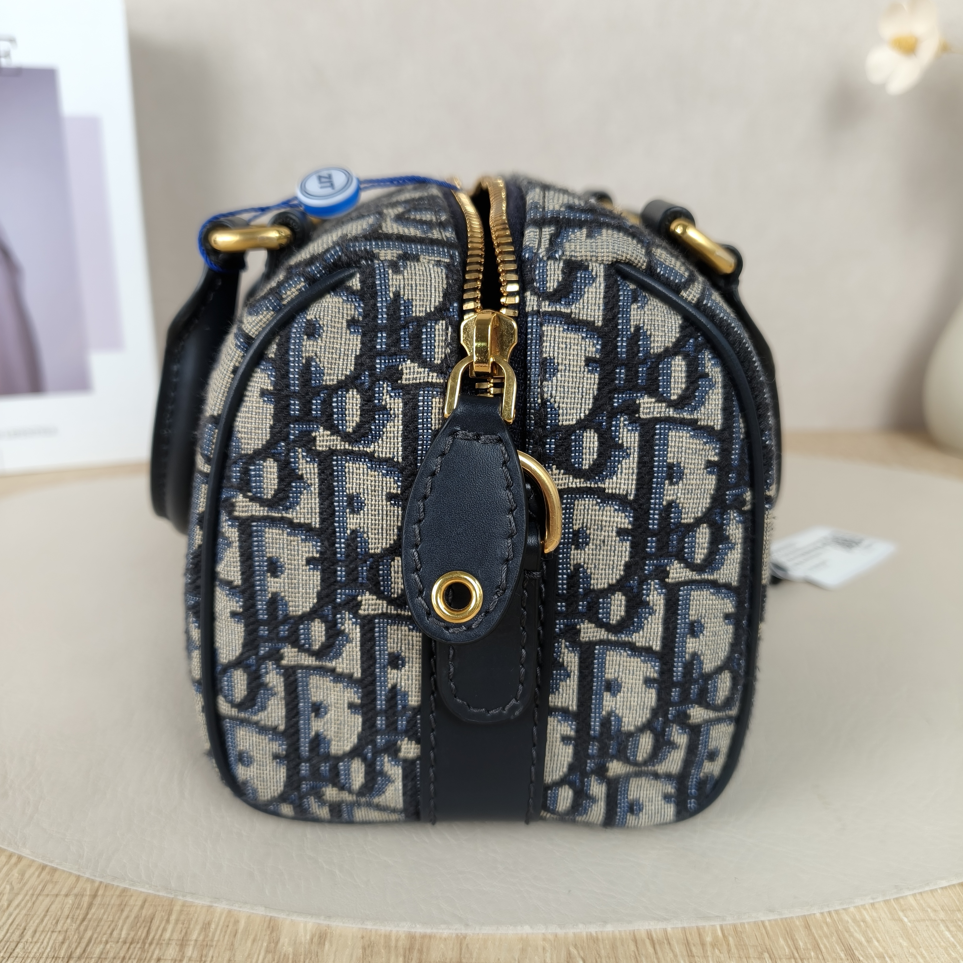 DIOR Crossbody Bag Groove 20 Top Handle Bag Blue Canvas Small20.5 × 12 × 13.5 cm — cover view 7 of 10