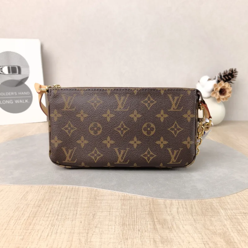 Louis Vuitton Shoulder Bag Pochette Accessoires Monogram PVC Large 23 × 4 × 13.5 cm