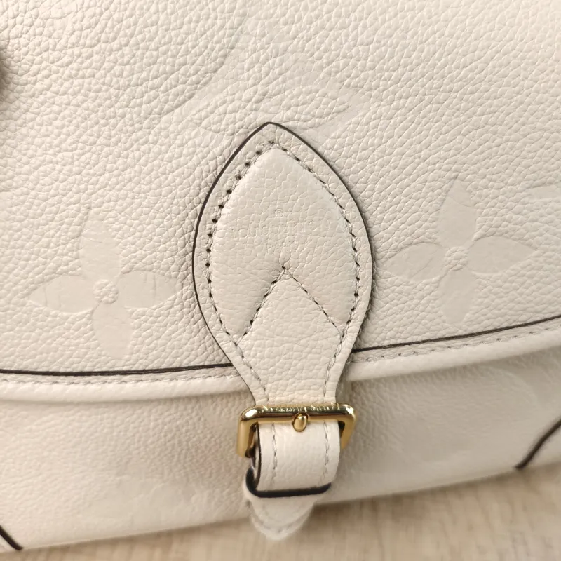 Louis Vuitton Crossbody Bag Diane Baguette Bag White Monogram Empreinte Embossed Calfskin Small 24 × 9 × 15 cm — detail view 11 of 11