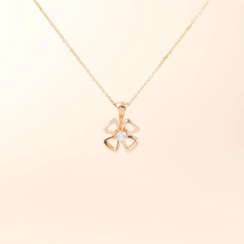 Bvlgari Necklace Fiorever Rose Gold Diamond18KR ose Gold One Size 44cm