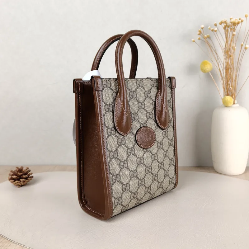 GUCCI Crossbody Bag GG Retro Collection Tote Bag Brown PVC Mini 16 × 7 × 20 cm — cover view 2 of 5