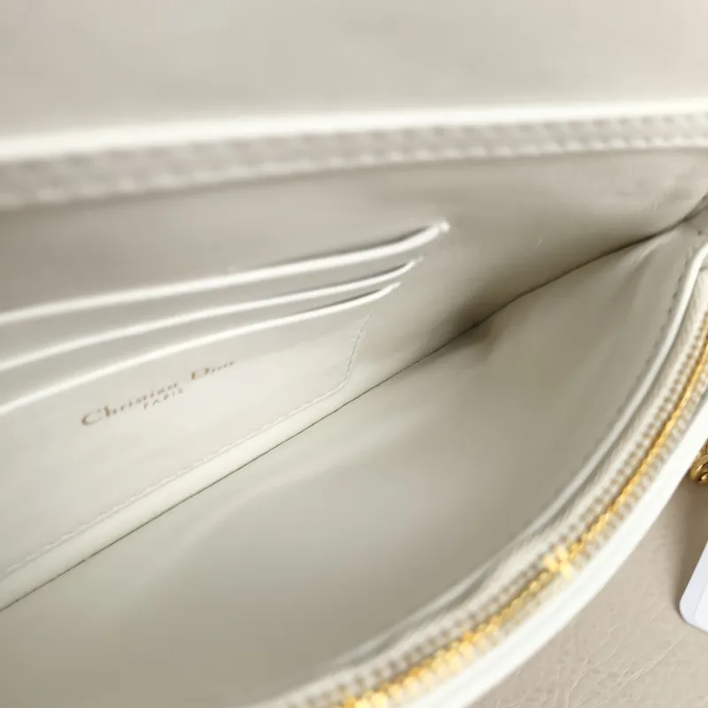 DIOR Crossbody Bag Caro Chain Bagwoc White Calfskin One Size 19.5 × 6.5 × 11 cm — detail view 11 of 11