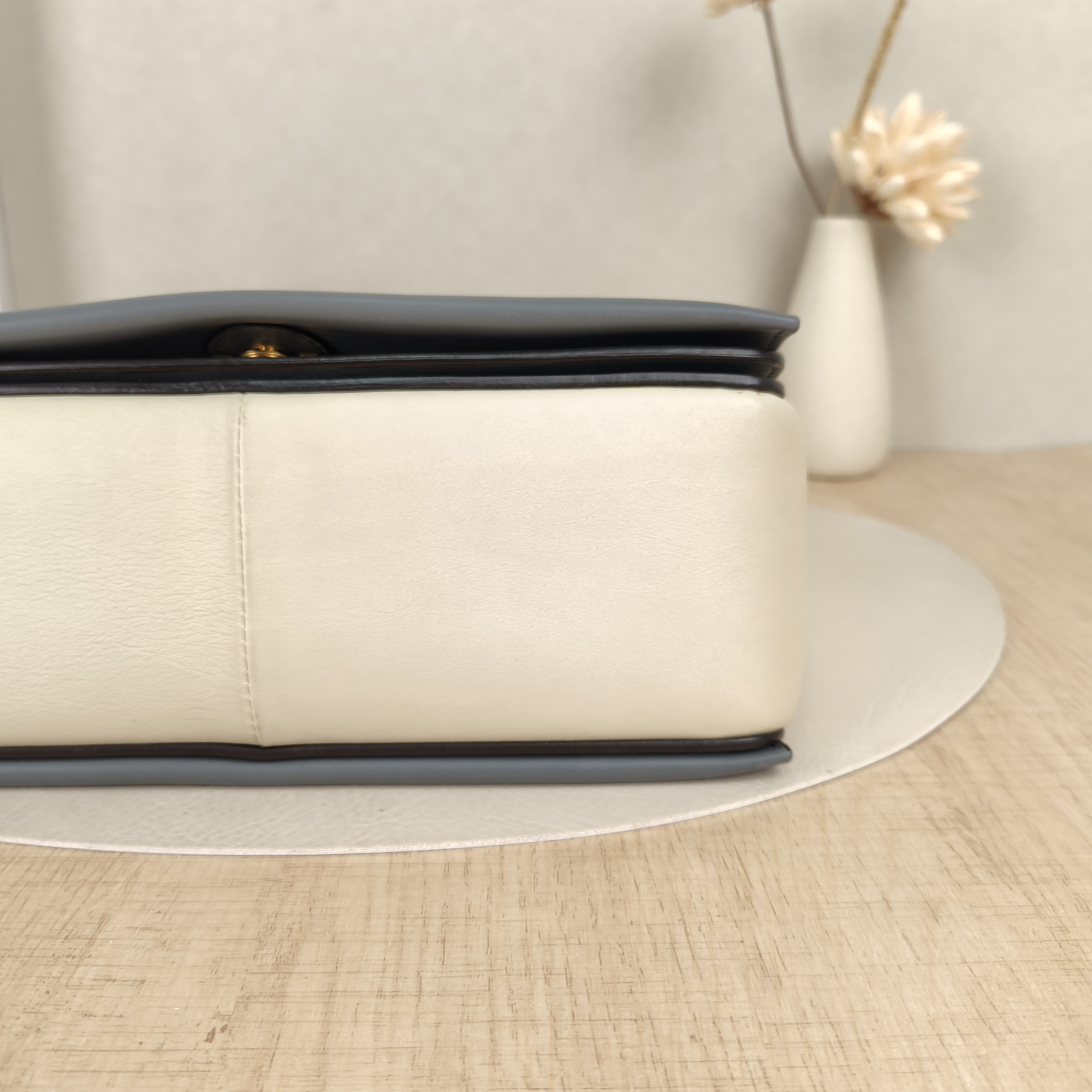 CELINE Crossbody Bag Crossbody Bag Grey White Calfskin One Size25 × 8 × 16 cm — cover view 4 of 8