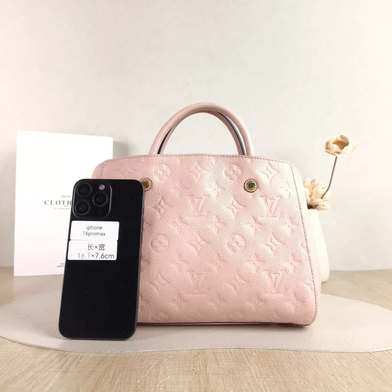 Louis Vuitton Top Handle Bag Montaigne Pink Calfskin BB 29 × 13 × 20 cm — cover view 4 of 5