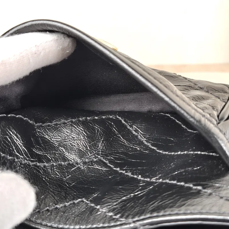 SAINT LAURENT Crossbody Bag Niki Black Waxed Leather Calfskin Mini 18 × 5 × 12.5 cm — detail view 9 of 12