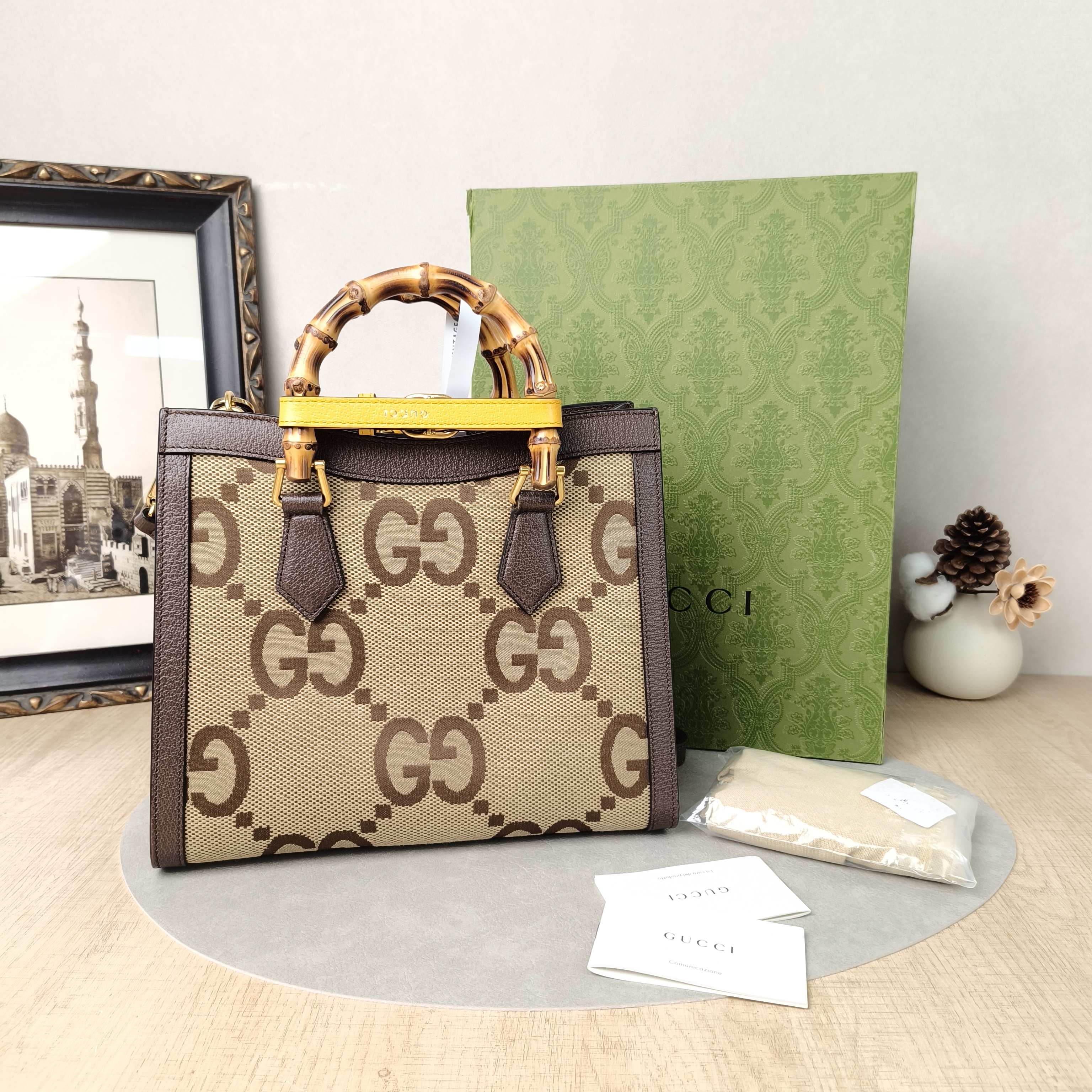 GUCCI Top Handle Bag Diana Top Handle Bag Monogram Canvas, Medium27 × 10 × 24 cm — cover view 6 of 6