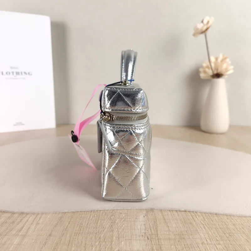 Chanel Crossbody Bag lp Box Bag Top Handle Crossbody Bag Silver Calfskin One Size 19.5 × 5 × 17 cm — detail view 7 of 10