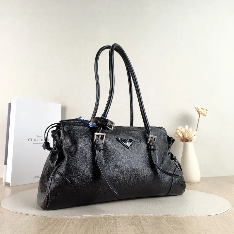 PRADA Shoulder Bag Karin Tote Bag Black Calfskin Medium 32 × 10.5 × 17.5 cm — cover view 3 of 5