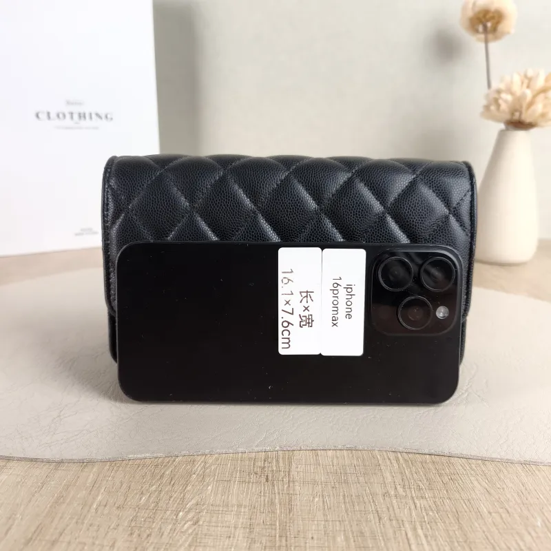 Chanel Crossbody Bag woc Black Calfskin Mini 19 × 6 × 11 cm — cover view 5 of 6