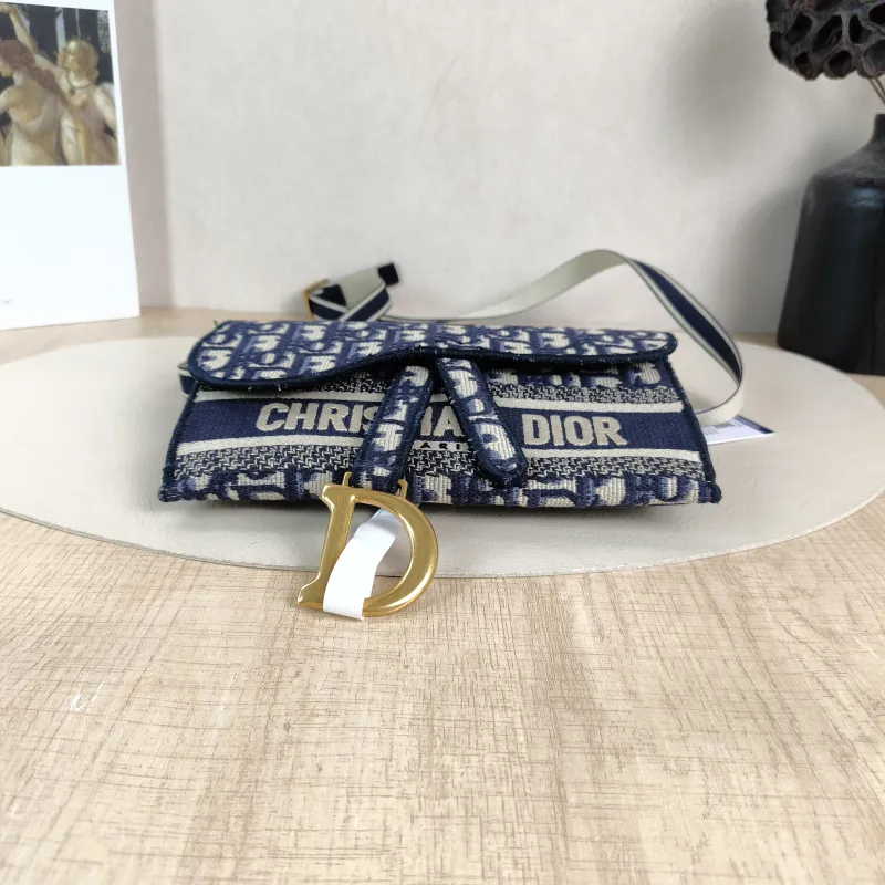 DIOR Belt Bag Saddle Belt Bag Blue Canvas One Size 21 × 3 × 13 cm — cover view 2 of 5