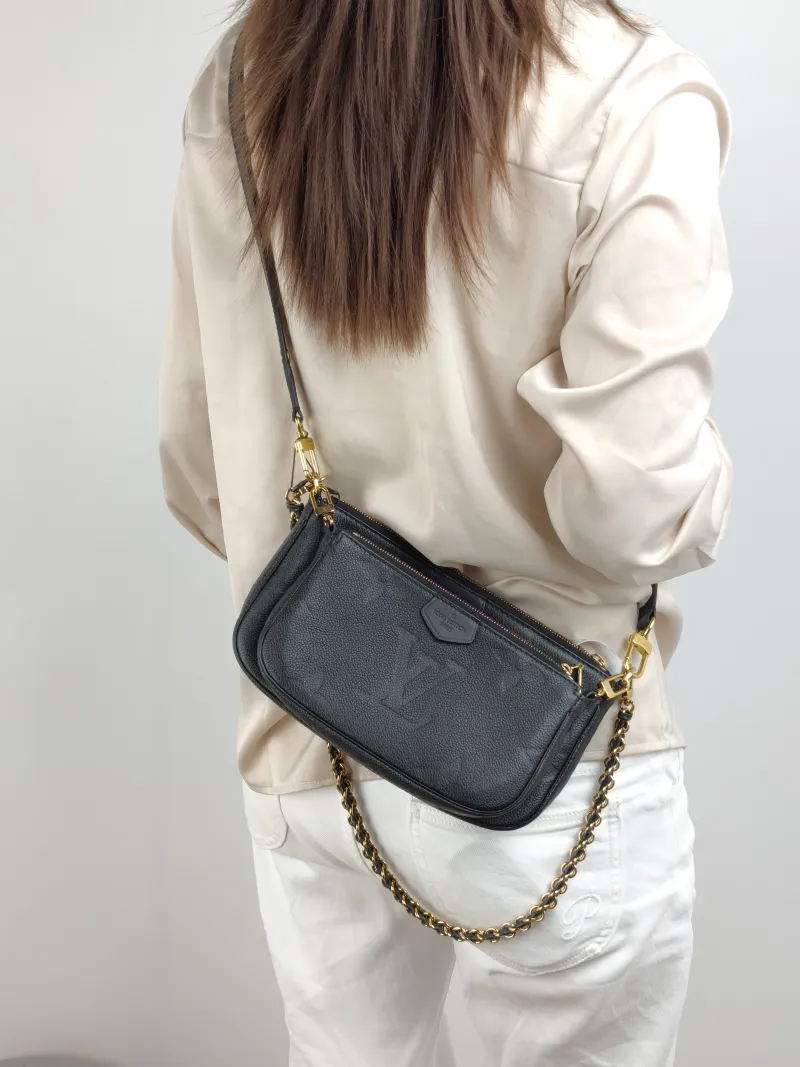 Louis Vuitton Crossbody Bag Multi Pochette Accessoires Black Calfskin Small 25 × 4.5 × 14.5 cm — on-model view 2 of 2