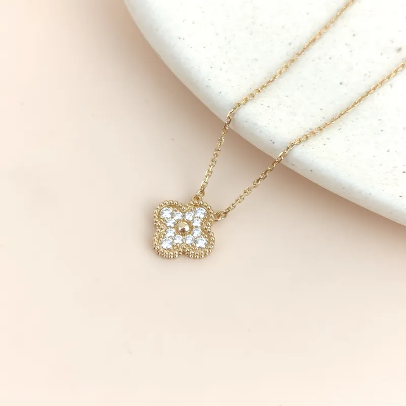 Van Cleef & Arpels Necklace Alhambra Alhambra Collection Pavé Diamond Yellow Gold 18KY ellow Gold Diamond Vintage Small 42cm — cover view 4 of 8