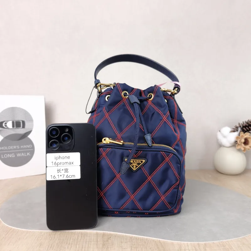 PRADA Shoulder Bag Bucket Bag Nylon One Size 18 × 12 × 23 cm — cover view 4 of 5