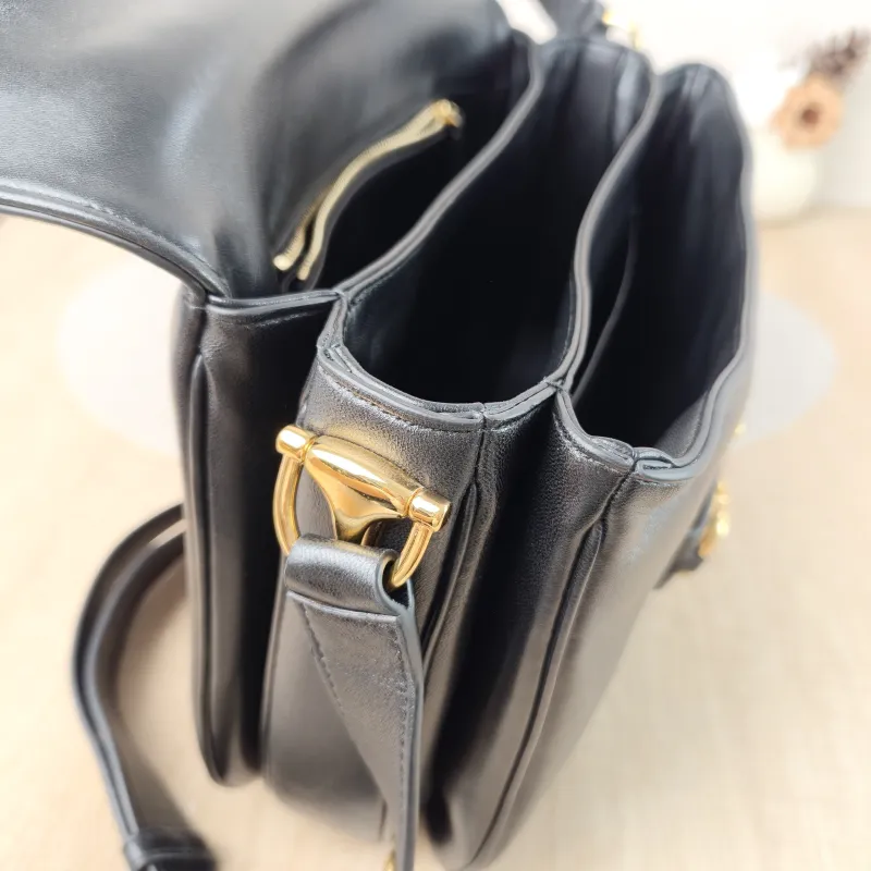 GUCCI Crossbody Bag Horsebit 1955 Horsebit Edition Medium Black Lambskin Medium 30 × 11 × 20.5 cm — detail view 2 of 14