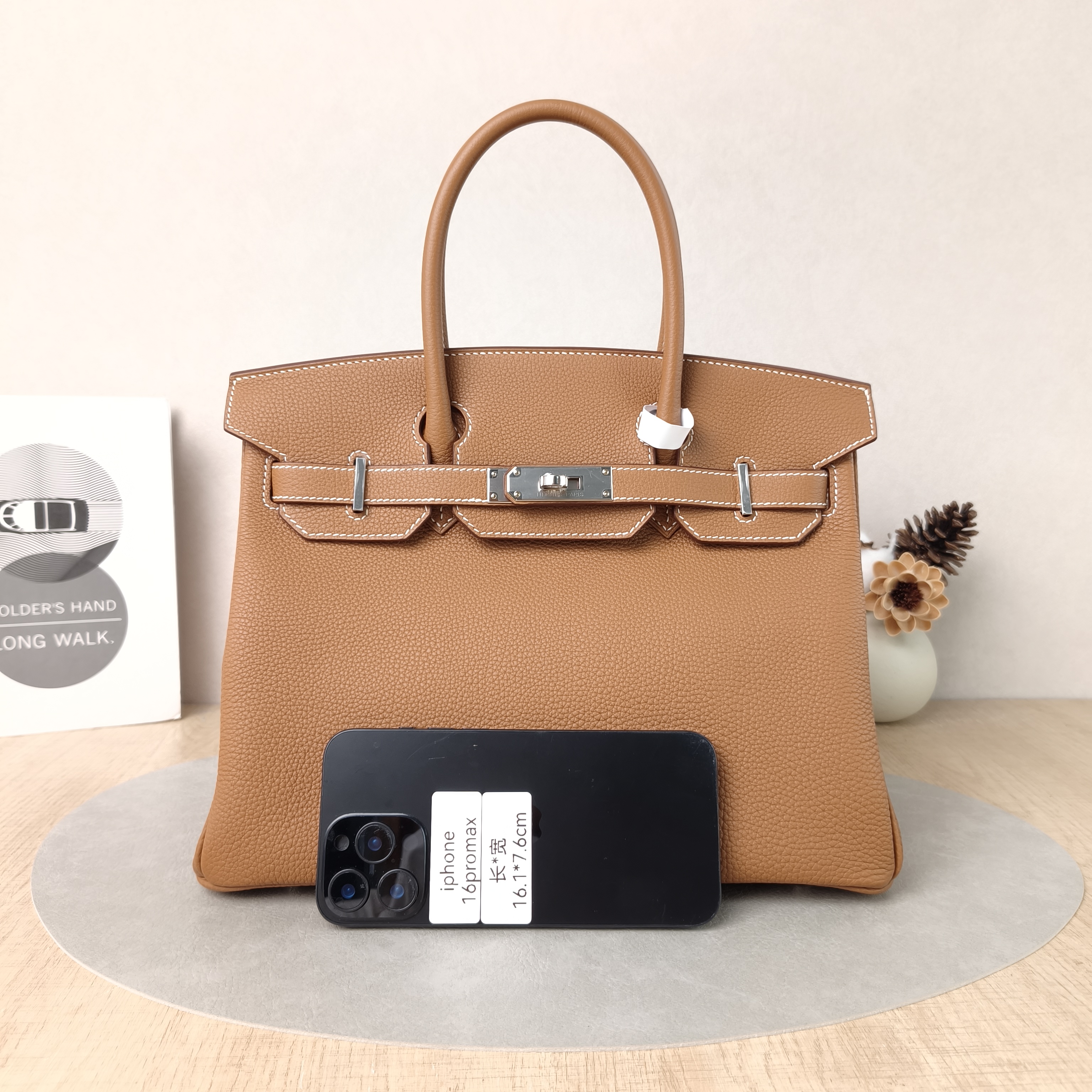 Hermès Top Handle Bag Birkin 30 Silver-Tone Hardware 37 Brown Togo Calfskin Medium 30 × 16 × 22 cm G — cover view 2 of 6