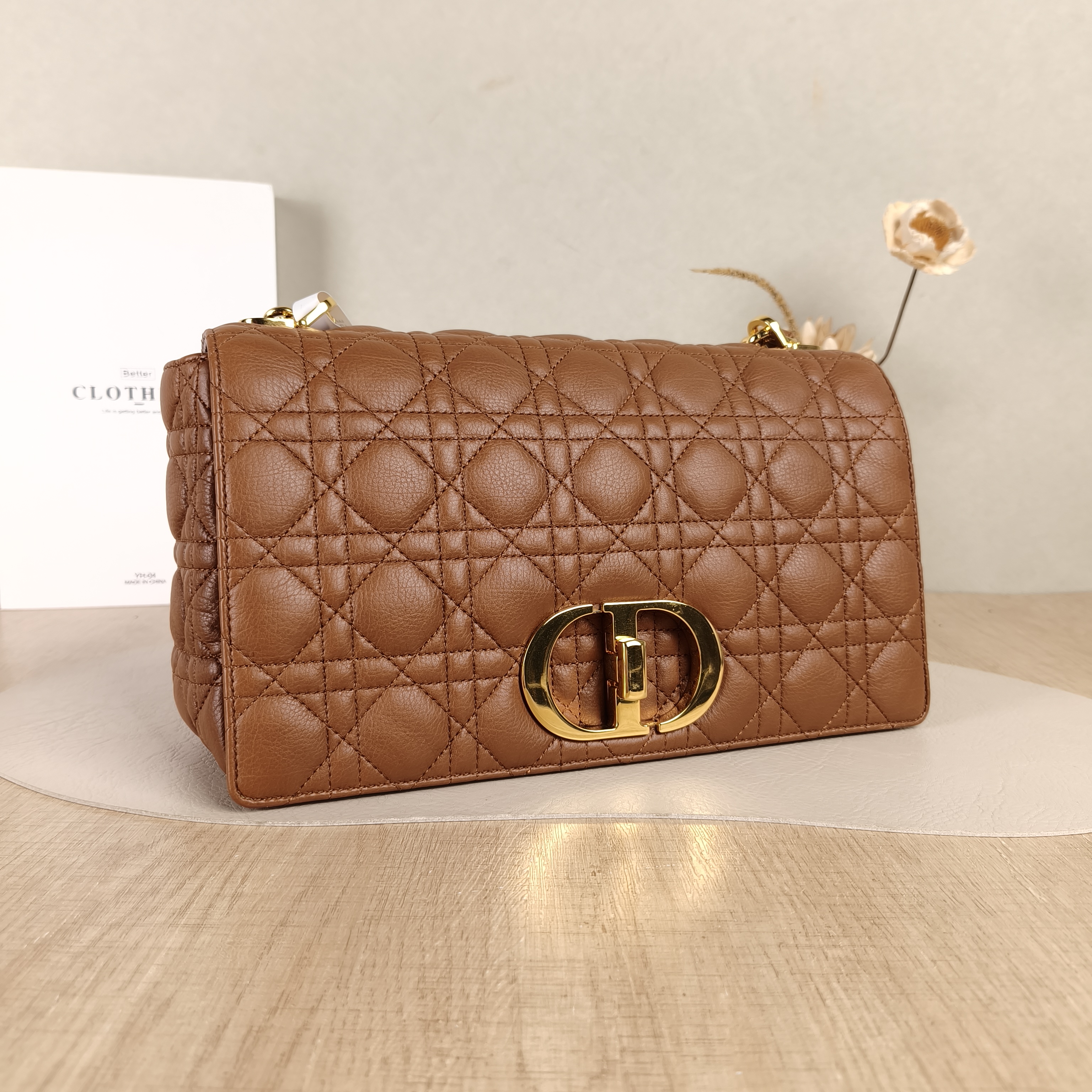 DIOR Shoulder Bag Caro Chain Bag Caramel Calfskin Large28.5 × 10 × 17.5 cm — cover view 3 of 5