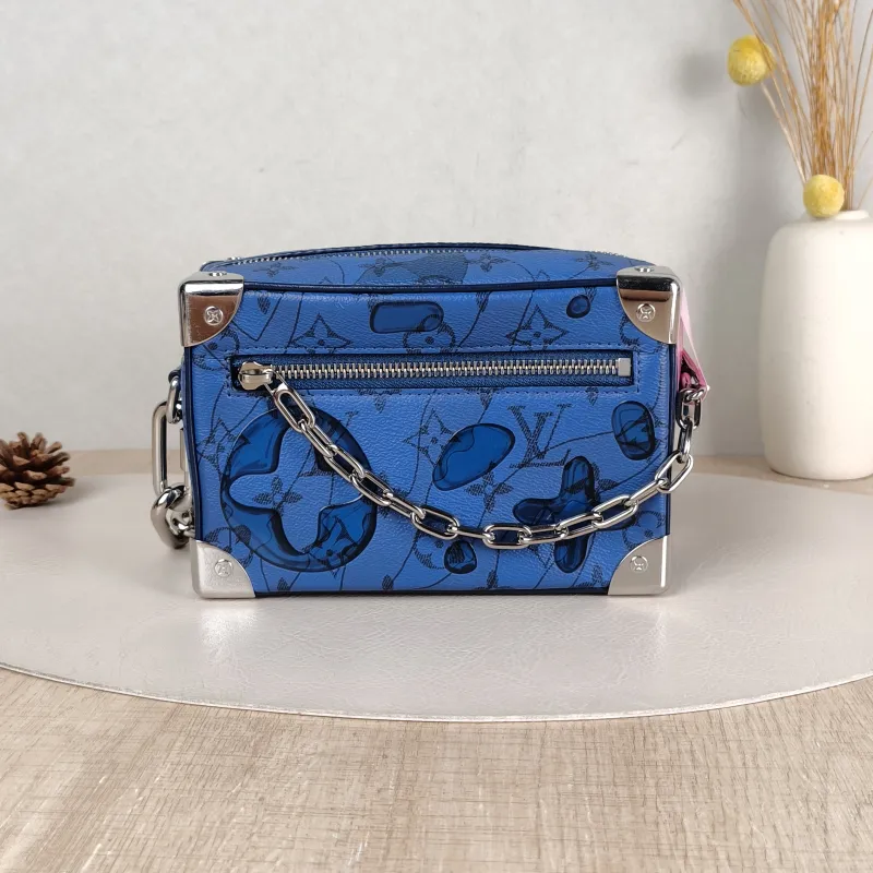 Louis Vuitton Crossbody Bag SOFT TRUNK Box Navy PVC Mini 18.5 × 8 × 13 cm