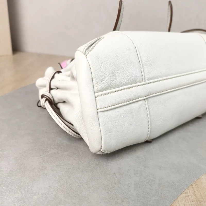 PRADA Crossbody Bag Karin Tote Bag White Calfskin Small 24 × 9 × 14 cm — detail view 1 of 11