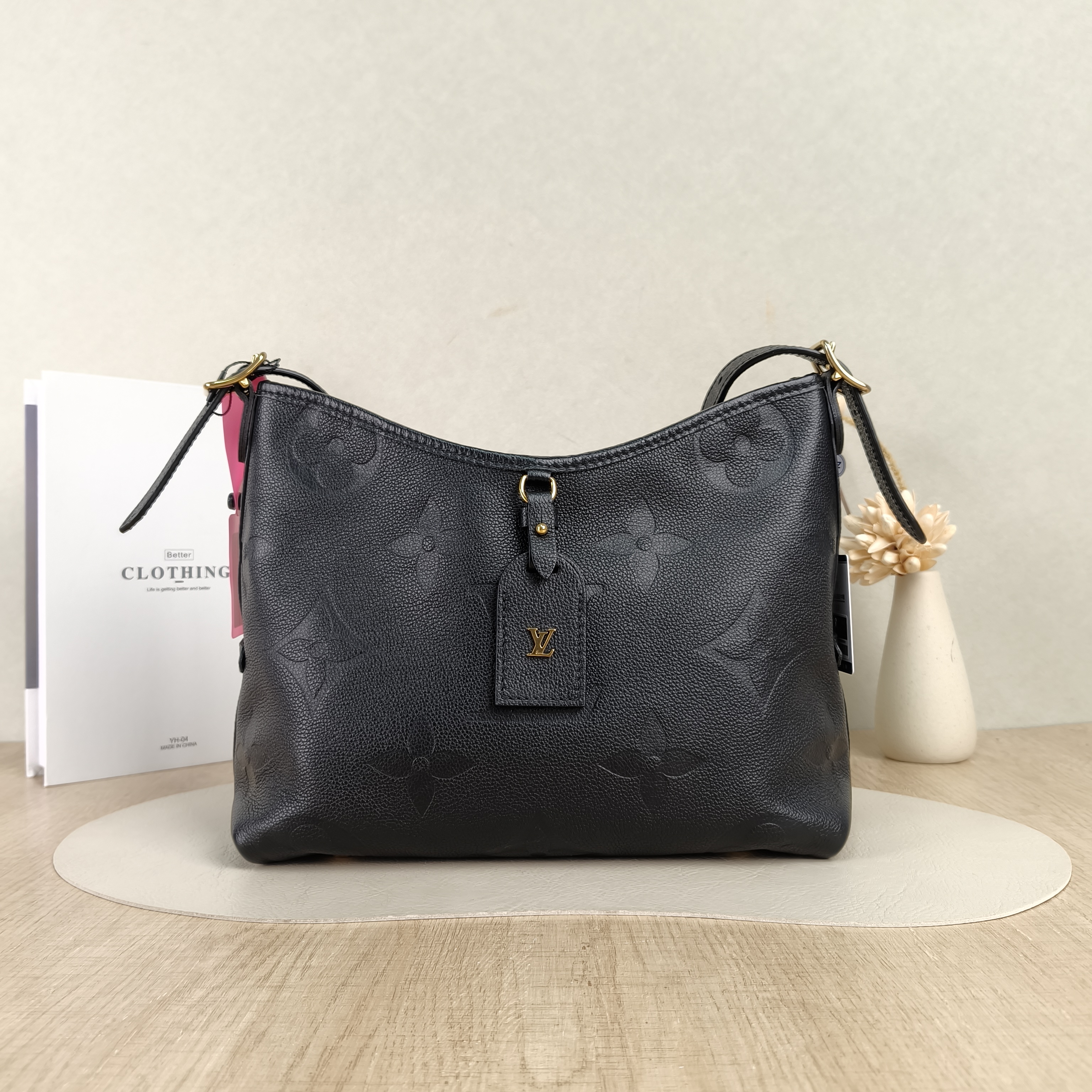 Louis Vuitton Crossbody Bag Carryall Black Calfskin Small29.5 × 12 × 24 cm