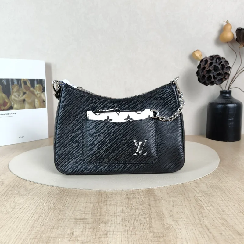 Louis Vuitton Crossbody Bag MARELLE Black Epi Embossed Calfskin Small25 × 8 × 15 cm