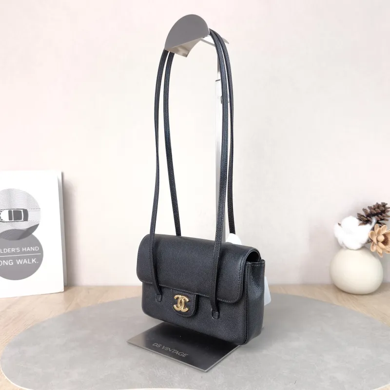 Chanel Crossbody Bag 26p preppy coco Black Grained Calfskin Mini 17 × 5 × 11.5 cm — cover view 4 of 5