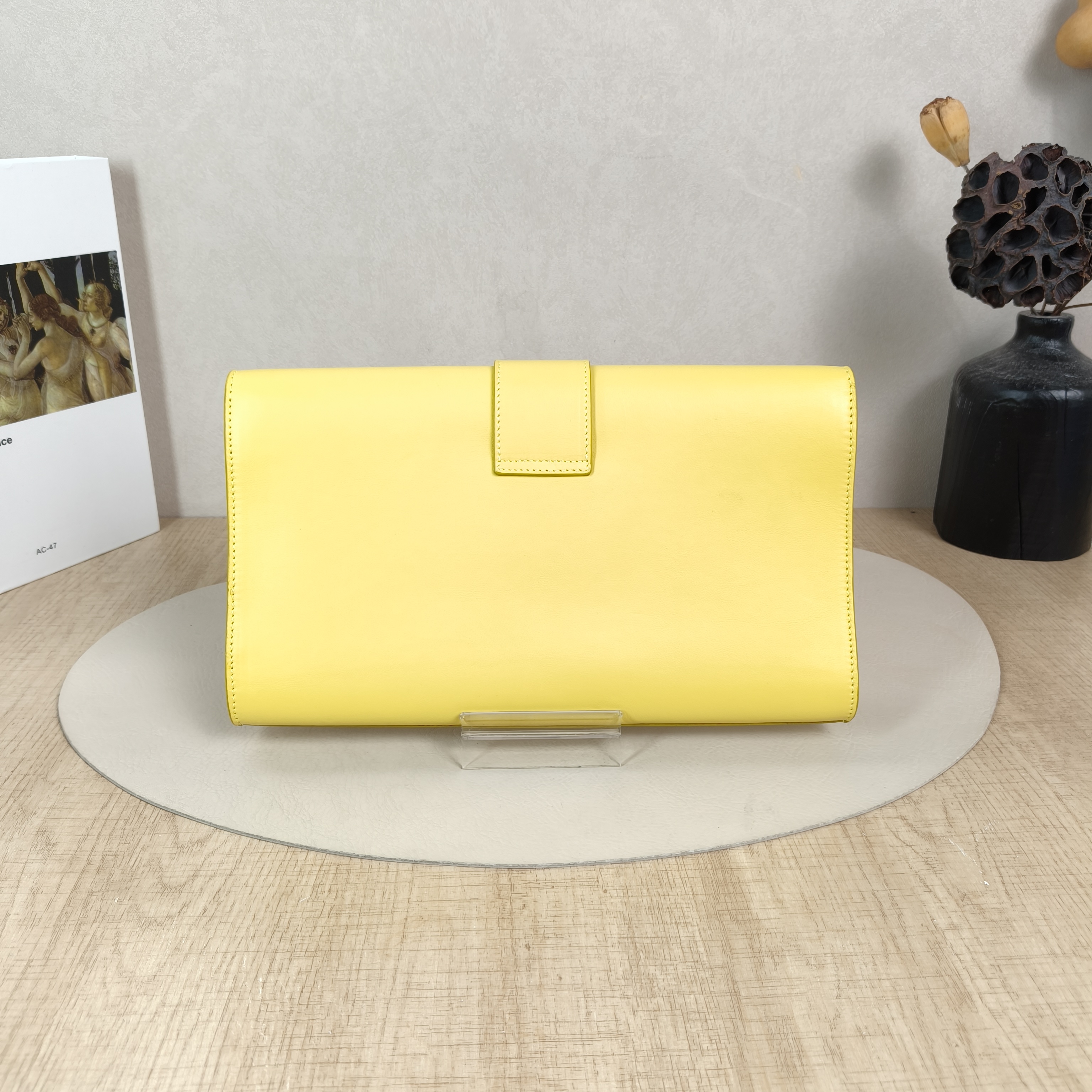 SAINT LAURENT Clutch Clutch Yellow Calfskin One Size28 × 2.5 × 16 cm — cover view 5 of 6
