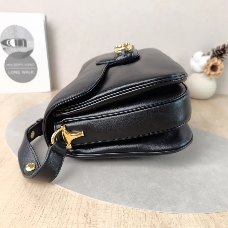 GUCCI Crossbody Bag Horsebit 1955 Horsebit Edition Medium Black Lambskin Medium 30 × 11 × 20.5 cm — detail view 13 of 14