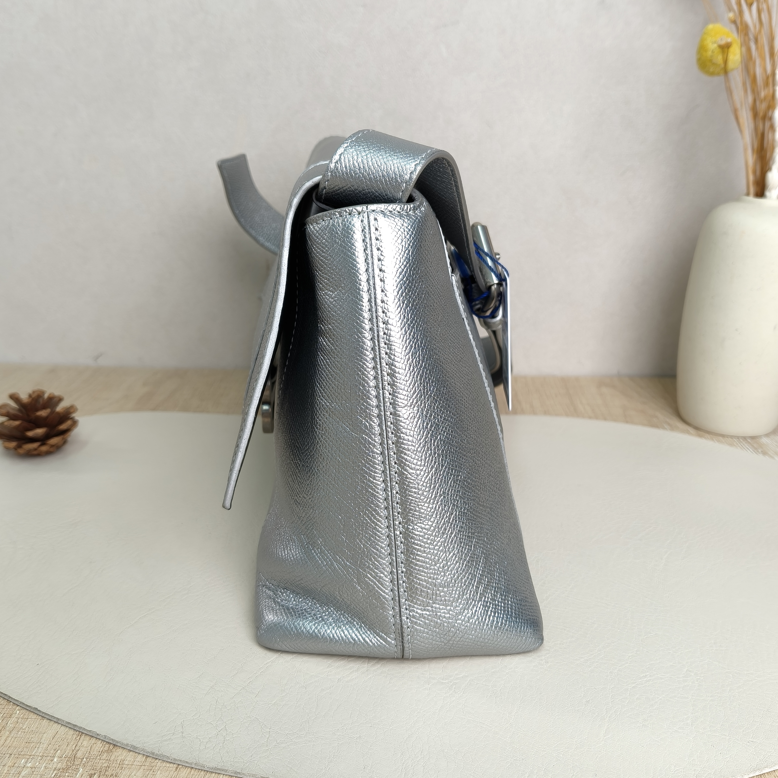 BALENCIAGA downtown Small Silver Calfskin · Shoulder Strap · 30 × 10 × 17 cm — cover view 11 of 11