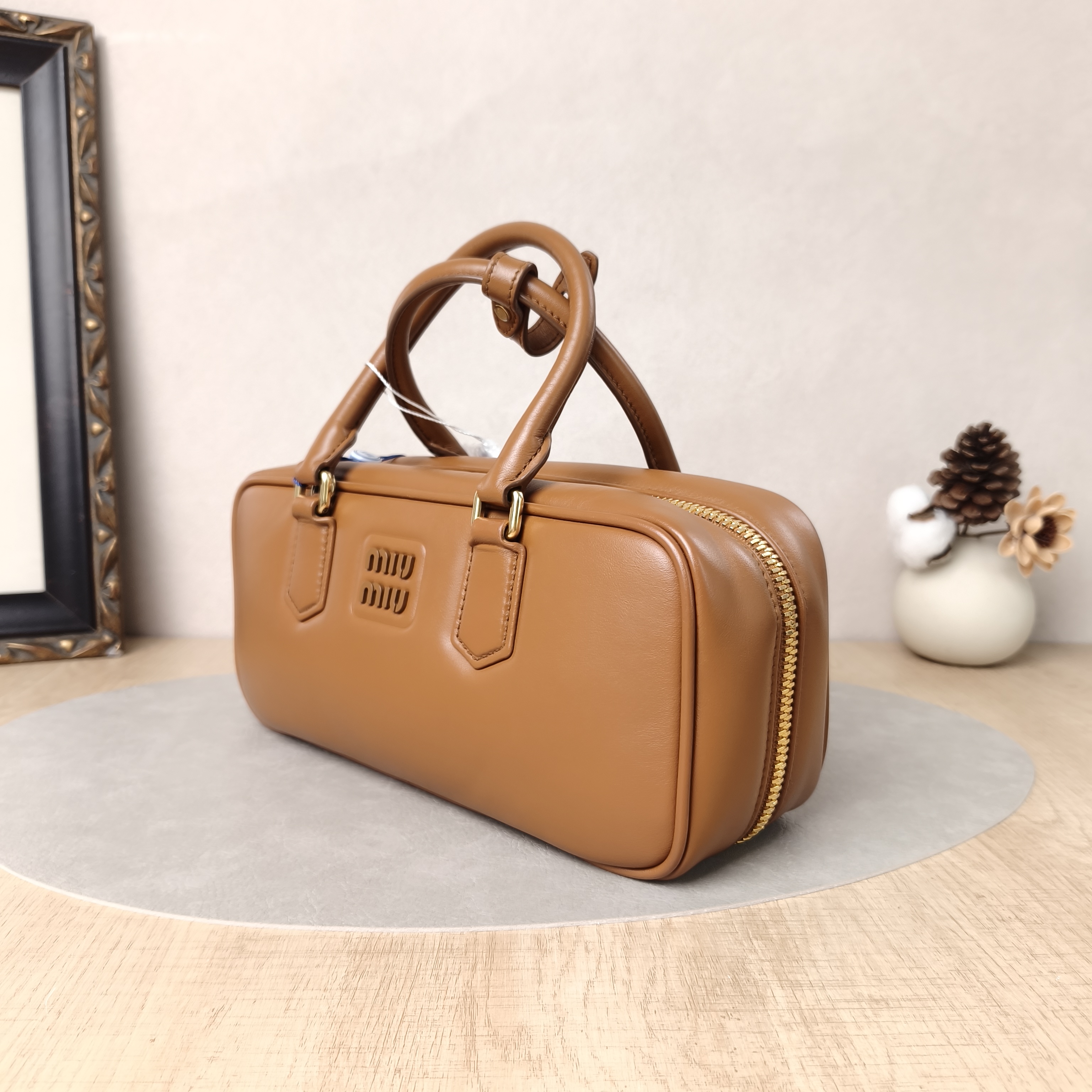 Miumiu Top Handle Bag Arcadie Collection Bowling Bag CC alfskin Large27 × 9 × 12 cm — cover view 2 of 5