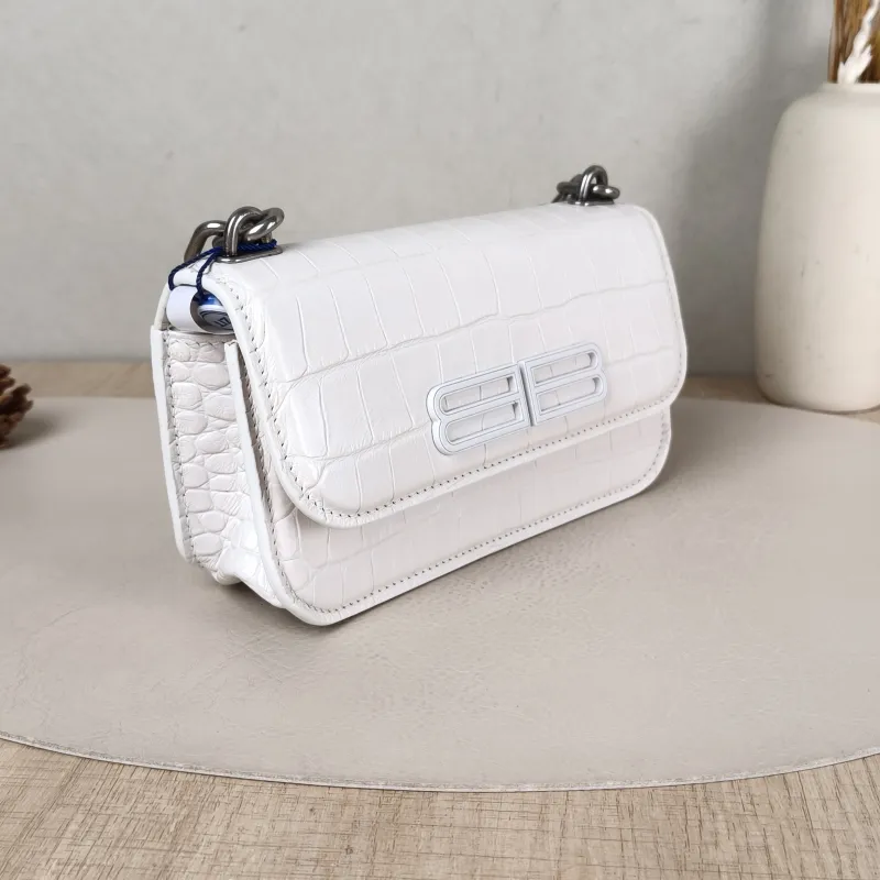 BALENCIAGA Crossbody Bag GOSSIP xs Chain Bag White Calfskin XS 19 × 7 × 10 cm — cover view 5 of 5