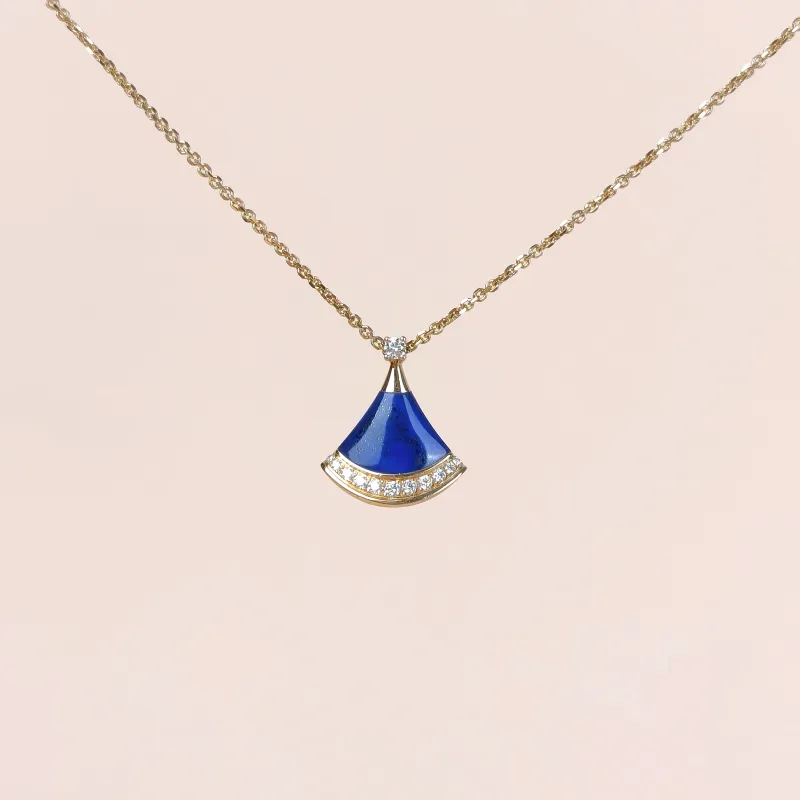 Bvlgari Necklace DIVAS’ DREAM Collection Pavé Diamond 18KY ellow Gold Diamond Small Pendant1.5cm 44cm