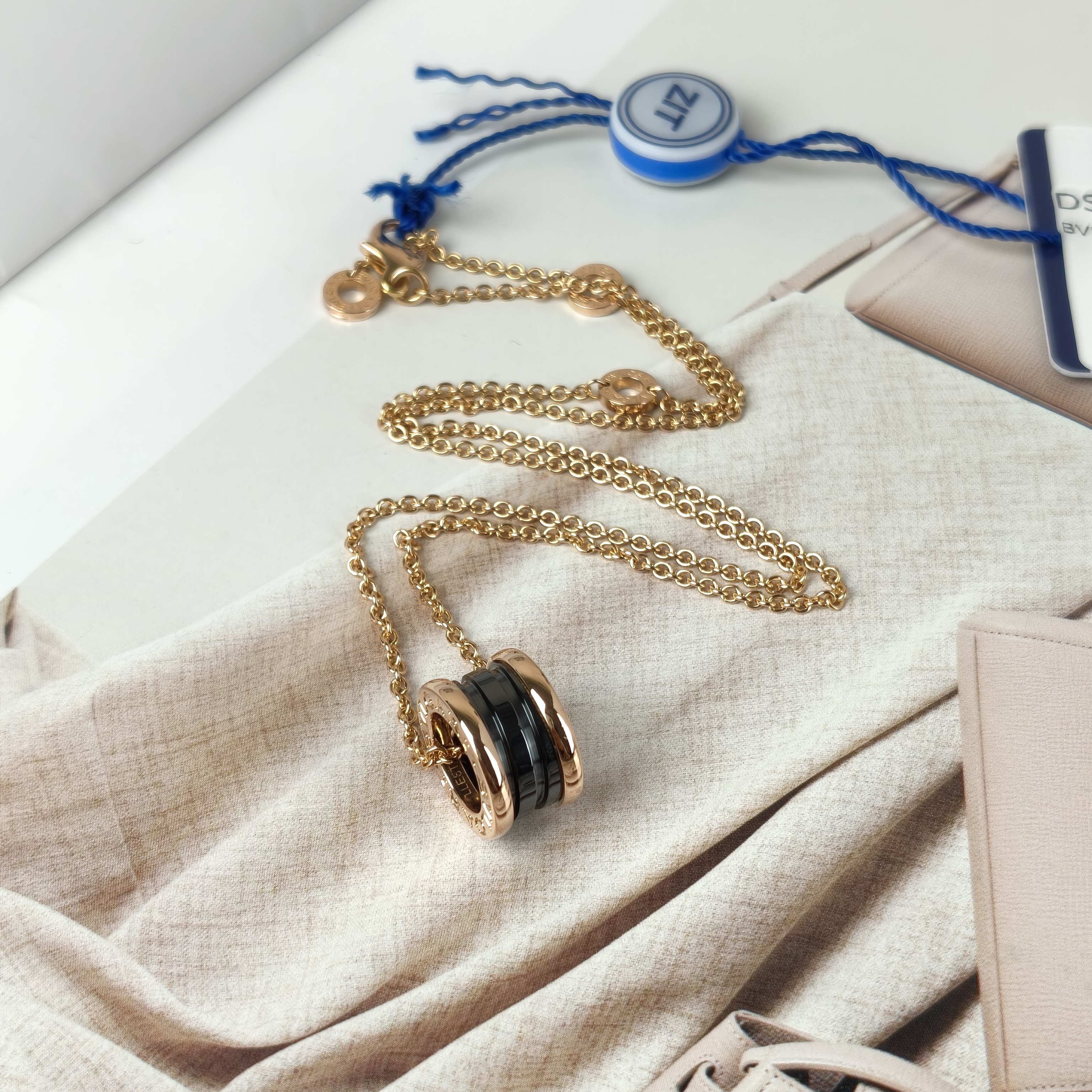 Bvlgari Necklace B.ZERO1Collection Black Rose Gold 18KR ose Gold1.5*38-45 — cover view 4 of 5