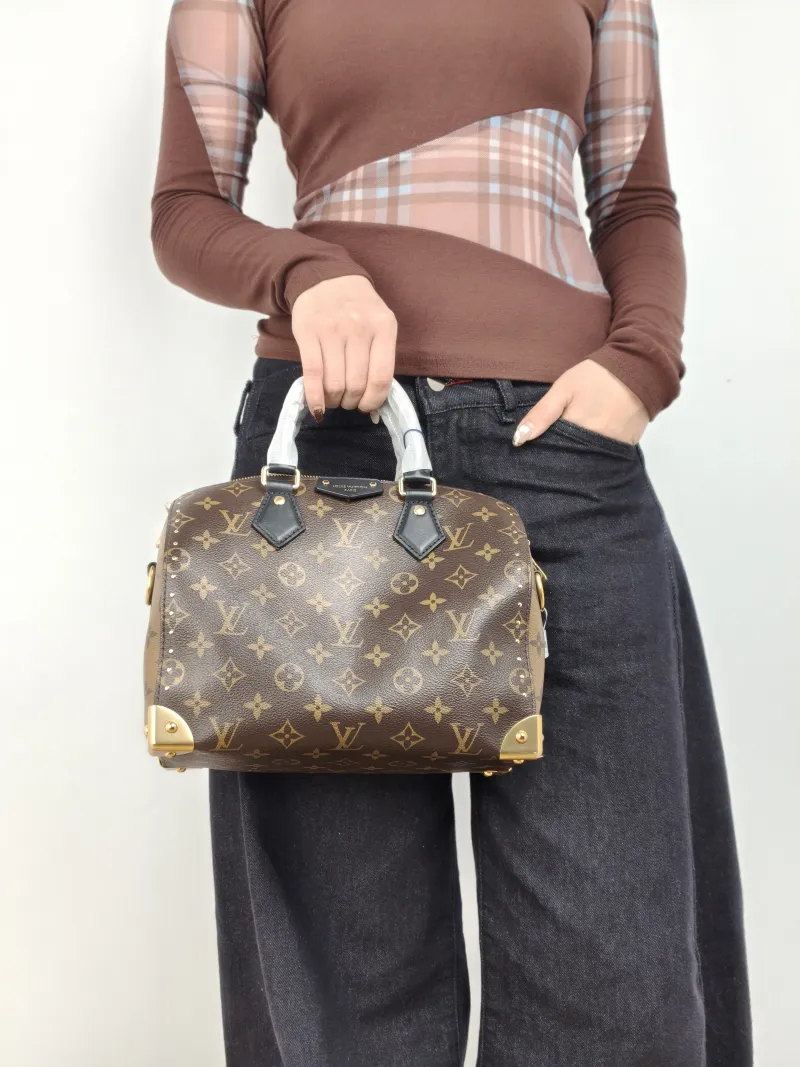 Louis Vuitton Shoulder Bag Speedy Trunk Monogram PVC One Size 27 × 15 × 20 cm — on-model view 2 of 2