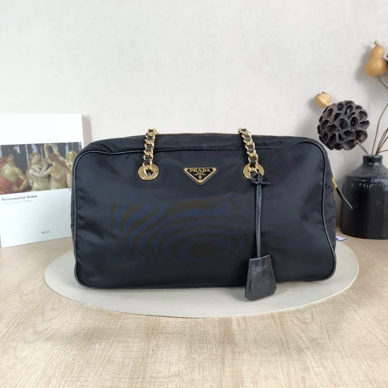 PRADA Shoulder Bag Shoulder Bag Black Nylon One Size 35 × 9 × 20 cm