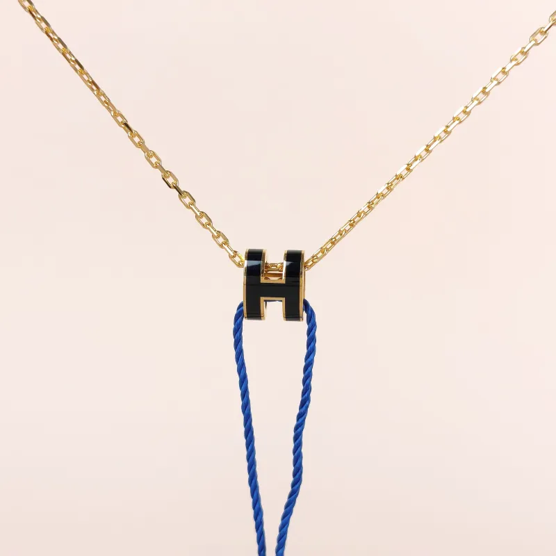 Hermès Necklace Pop HN ecklace Black mini39cm