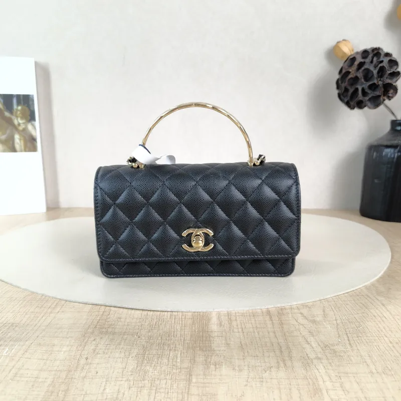 Chanel Crossbody Bag coco crush woc Black Grained Calfskin One Size 19.2 × 6 × 11 cm